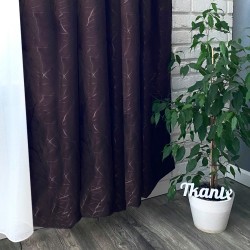 Штора для дома (В-260*Ш-200) &quot;Ледовое тиснение&quot; (Темно-коричневый), (ткань Блэкаут 85%)  в Саранске