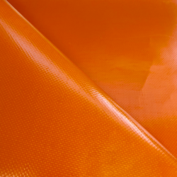 Ткань ПВХ 450 гр/м2, Оранжевый (Ширина 160см), на отрез  в Саранске