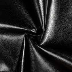 Ткань Дерматин (Кожзам) для мебели, цвет Черный (на отрез)  в Саранске