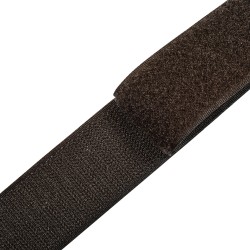 Контактная лента 40мм (38мм) цвет Тёмно-Коричневый (велькро-липучка, на отрез)  в Саранске