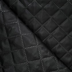 Стеганая подкладочная ткань с синтепоном (100гр/м2), цвет Черный (на отрез)  в Саранске
