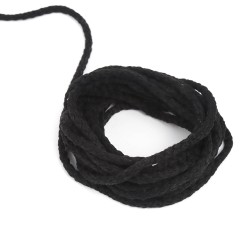 Шнур для одежды тип 2, цвет Чёрный (плетено-вязаный/полиэфир)  в Саранске