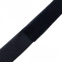 Контактная лента 40мм (38мм) цвет Черный (велькро-липучка, на отрез)  в Саранске